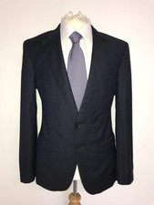 HUGO BOSS - Mens Slim Fit DARK BLUE WOOL SUIT - 40 Reg - W32 L32 - NICE SUIT