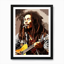 Bob Marley Painting Art Print Frame Framed Wall Art Poster Canvas Print Picture