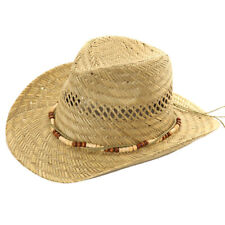 Cowboy Straw Hat Mens Ladies Fedora Sun Cap 100% Natural Summer Panama Band Hats