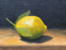 Lemon Still Life Original Oil Painting on canvas board direct from the artist 