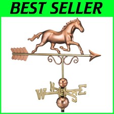 Handcrafted Copper Horse Weathervane - Rust Resistant