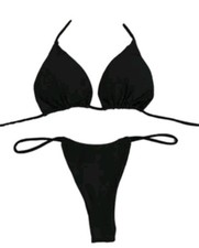 Sexy Women Mini Micro Thong Underwear G-String Bra Set Bikini Swimwear Nightwear