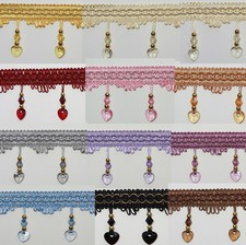 3 Meters Braid beaded Single  Heart Shape Fringe trimming #7-1
