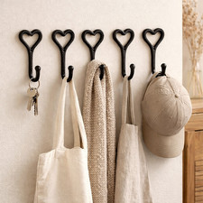 Cast Iron Wall Hooks 5pc Set