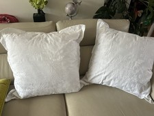 Large Cushions Pair Of 2 white 60x60cm Each (24"x24") +continental square cases