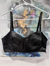 ZARA Faux Leather Cropped Bra