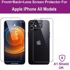 iPhone 17 16 15 14 13 12 Pro Max Front+Back+Lens Tempered Glass Screen Protector