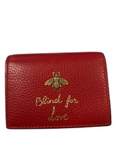 Gucci Bee Embroidered Red Wallet
