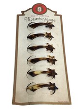 Full Card Of 6 1940's Vintage Mozartspange Celluloid Barrettes Hair Slide NOS