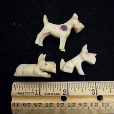 2 Schnauzer Dogs Vintage