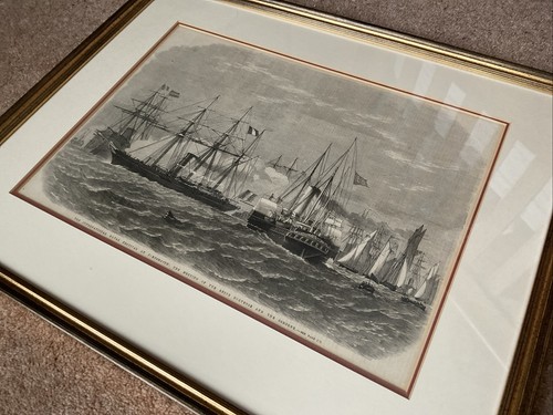 Framed antique print - framed,