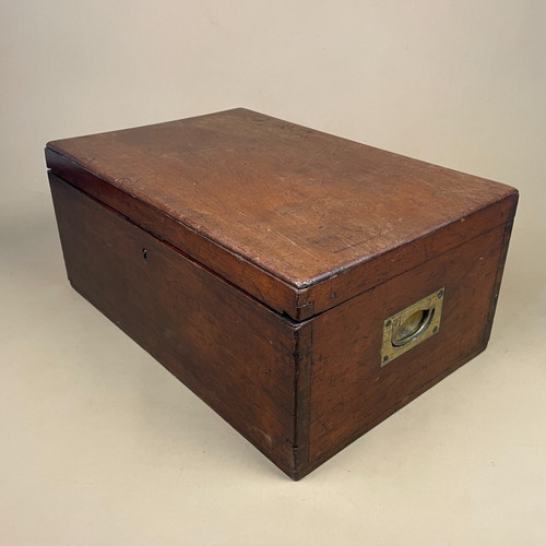 Wooden campaign chest antique - chest,