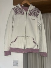 Ladies BILLABONG Cream & Pink Zip Hoodie Size 10/12