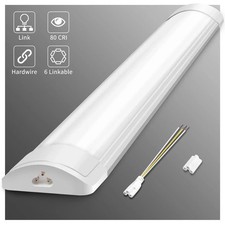 LED Batten Light 6500K Daylight Fluorescent Strip Light Slim Fitting Garage Lamp