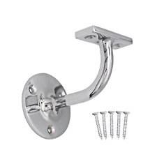 Handrail Brackets Chrome Stair STRONG Bannister  Screws Wall Support Balustrade