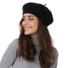 Black Beret Hat Cotton Fashion