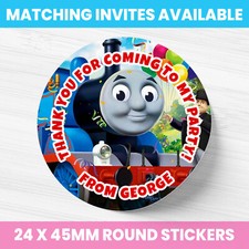 THOMAS TANK ENGINE SWEET CONE STICKERS PERSONALISED PARTY LABELS ANY BIRTHDAY
