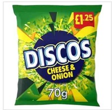 Discos Cheese & Onion Crisps Full Case 16 x 70g Price Marked £1.25