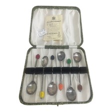 Thomas Turner Silver Plated Spoon Set Coffee Bean Art Deco  Antique Collectable