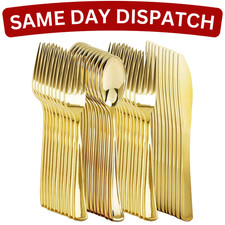 Gold Plastic Cutlery Set - 150