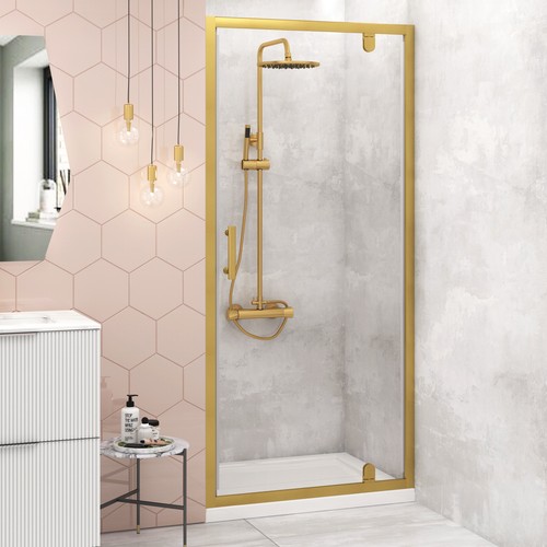 Brushed brass pivot door for - brass,
