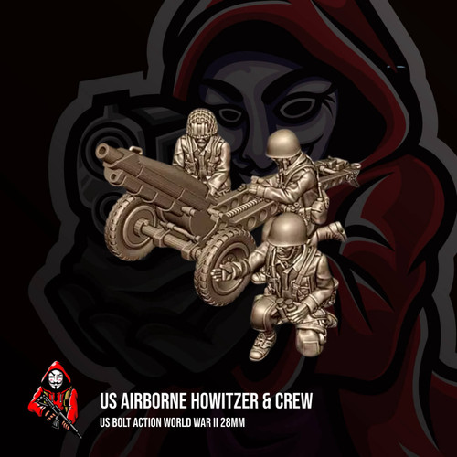 Airborne howitzer crew - howitzer, &