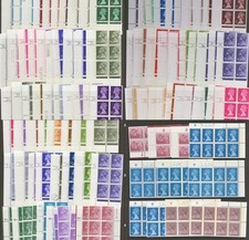 1971 Machin Cylinder Block Collection of 100 Different Cylinder Blocks Stamps