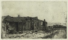 Russell Sidney Reeve (1895-1970) Signed Etching - Old Norfolk Sheds