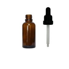 Amber Glass Dropper Bottle Tamper Evident Pipette Eye Ear Drop, 10ml - 100ml