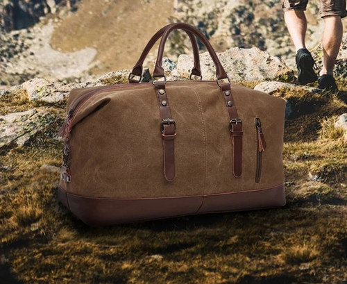 Canvas leather men travel - leather,