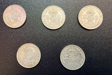 Set Of  Five Two Shilling's