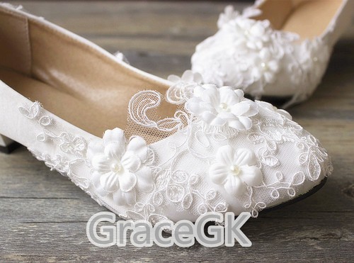Lace flowers white ivory