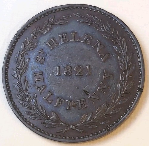 1821 helena half penny - helena,