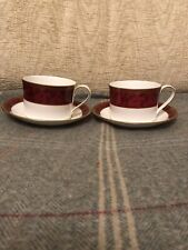 Spode Bordeaux Cups And Saucers X 2 Vgc