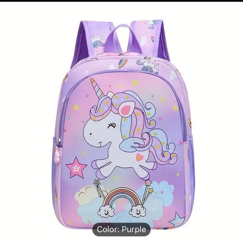 Purple unicorn backpack for
