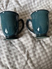 2 Denby Green Footed Mugs In  Greenwich Mugs In Great Shape