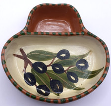 Redware Terra Cotta Olive & Stone Dish Handmade in Portugal  15cm x 15cm