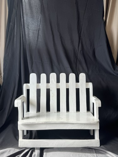 White wooden bench 50cm - wooden, l