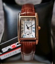 Vintage Tank Leather Quartz Wrist Watch