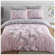 Ditsy Heart Duvet Quilt Cover & Pillow Case Bedding Set Blush Pink