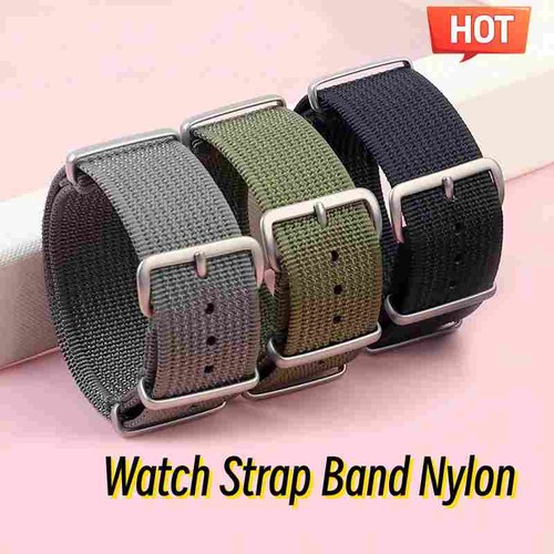Black nylon nato watch strap - black,