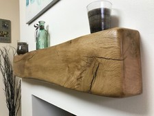 Solid Oak Mantel Beam Cottage Style 10 x 15cm Long Fireplace Shelf Wooden Mantel