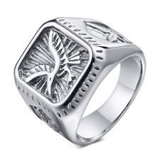 Men Punk Eagle Signet Ring