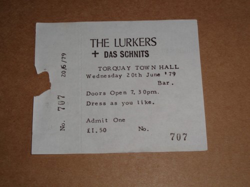 Lurkers 1979 concert ticket - lurkers,
