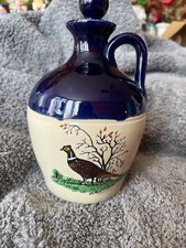 Antique Stoneware Lindisfarne Jug With pheasant and chicks Pattern