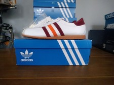 Adidas Originals Cadet White Leather Orange Burgundy Size 8 UK BNIBWT
