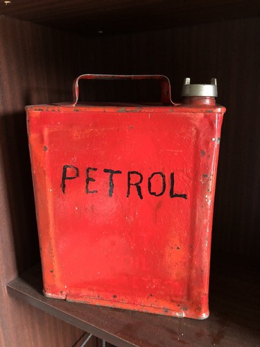 Old petrol can with lid - petrol,