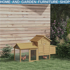 Chicken Coop Deluxe Non-Toxic Paint Spacious Wooden with Nesting Box Natural