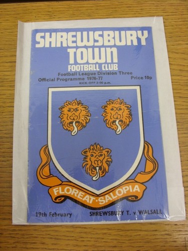 1977 shrewsbury town v - town,