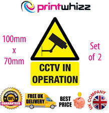 2 x CCTV in Operation Sticker Printed Vinyl Label House Shop Business Factory